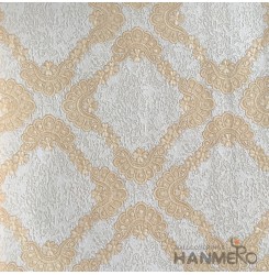  HANMERO European Deep Embossed PVC Glod Floral Wallpaper 580g 0.53*10M/Roll